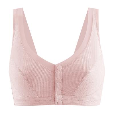 China Anti-Static Women Nursing Gathering Anti-Drip Upper Front Button Breastfeeding Maternity Bra Plus Size for sale