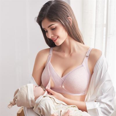 China Breathable Sports Fitness Underwear Pregnant Mom Nursing Cotton Non Rim Maternity Nursing Bra for sale