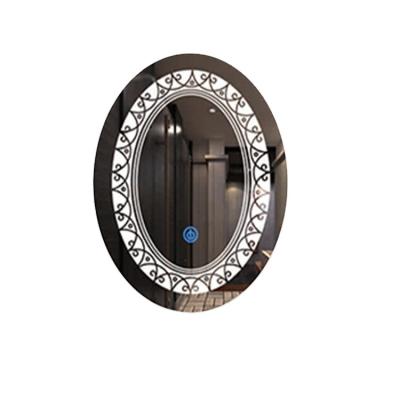 China Smart Building Hotel Bathroom Advertising Mirror Commercial Egg Shape Bright Hot Mirror for sale