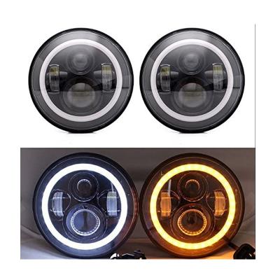 China Auto Led Head Light Auto Lighting Systems 7 Inch Led Headlight Halo DRL& Amber Turn Signal IP67 White Waterproof Auto Lighting Systems For Jeep Wrangler 2007-2018 JK/JKU for sale