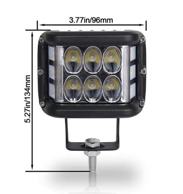 China Aluminum Square 12v White And Amber Color Automobile 36watt Off Road Light Led Work Light With Flash TIR Function for sale