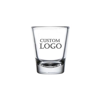 China Wholesale custom logo wine shot glasses 50ml/1.5oz high quality glass bullet shot glass for sale