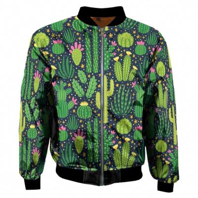 China Custom Mens Jacketcactus Plantmens Jacketleather Breathable Varsity Jacket for sale