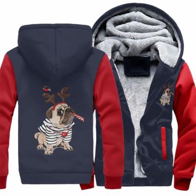 China Custom Print Pug Mens Christmas Logo Design Breathable Hoodies for sale