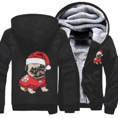 China Custom Pug Men's Christmas Logo Hoodies High Quality Plain Pullover Breathable Hoodie for sale