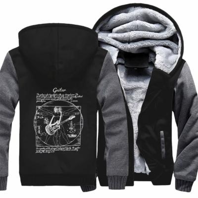 China 2021 Breathable Men Clothes Factory Cotton Popular Darwin And Guitar Men's Hoodies Plus Size for sale