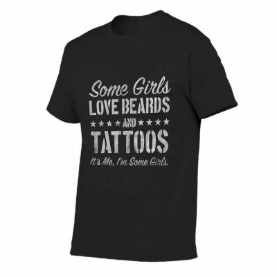 China Breathable Men Clothes Some Girls Love Beards And Tattoo T Shirt Vintage T-Shirts For for sale