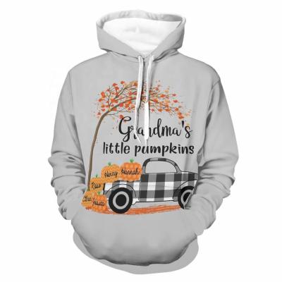 China Custom Made High Quality Plain Grandma Logo Pumpkins Halloween Men's Breathable Hoodies Design for sale