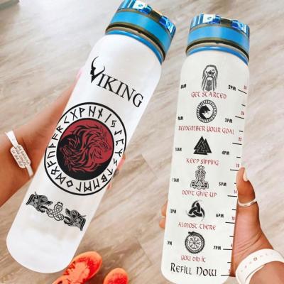 China Fashionviking's 2021 New Norse Minimalist Fenrir Wolf Sports Bottle 32oz Accompanying Mug for sale