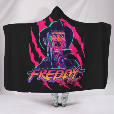 China 2021 New Halloween Style Horror Anti-Static Movie Character Oversized and Cool Women's Hooded Blanket for sale