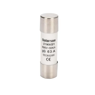 China LOW VOLTAGE CE 14X51mm Cylindrical Fuse Link gL/gG 500VAV 690VAC 2A, 3A, 4A, 5A, 6A, 8A, 10A, 12A, 15A, 20A, 25A, 32A, 35A, 40A, 50A, 63A for sale