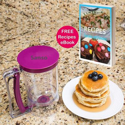 China Sustainable Pancake Cupcake Batter Dispenser Bakeware Maker With Measurement Label for sale