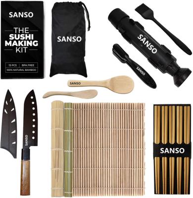 China Sustainable DIY Sushi Making Set Bamboo Rolling Mats Rice Tools Nigiri Mold Maker For Beginners Easy Use for sale