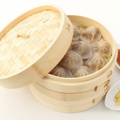 China 100% Eco-Friendly High Quality Large Dim Sum Dumpling Meats 8 Inch Steam Stocked Natural Bamboo Basket for sale