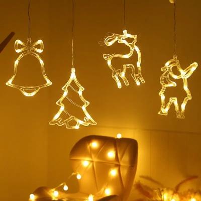 China Led Light + Liquid Inside Outdoor Shop  Window Decorative Sucker Pendant Creative Light String home Christmas Lighting Ornaments decor for sale