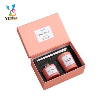 China American incense Factory wholesale custom luxury bulk order frosted jar scented aromatic candles and reed diffuser gift set for sale