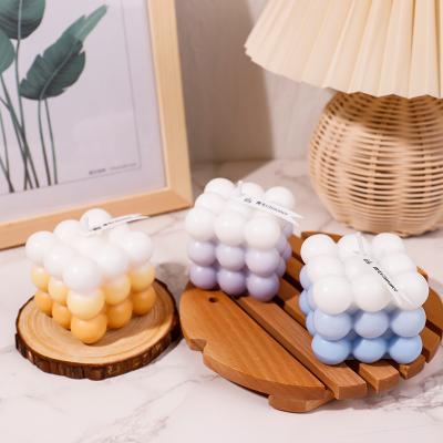 China American incense Hot Sale custom Fragrance Geometric Decoration Scented Candles Rubik's Bubble Cube Aromatherapy Candle set for sale