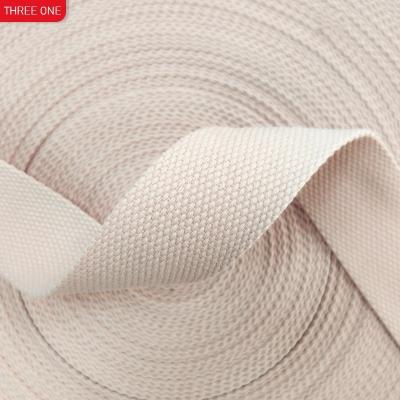 China Factory viable spot 50mm thickened 2mm color cotton ribbon canvas ribbon polyester cotton sash imitation pearl woven cotton belt for sale