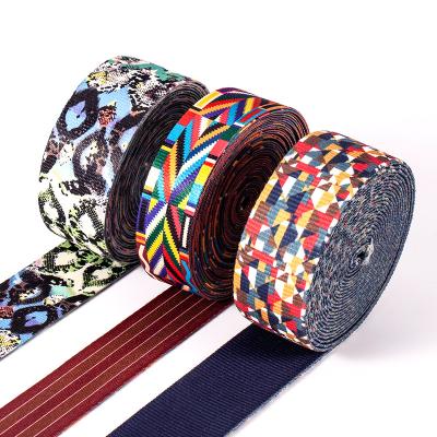 China Custom High Quality Polyester Printed Webbing Ethnic Style Webbing Pet Ribbon Viable Retro Logo China Supplier Polyester Webbing 38mm for sale