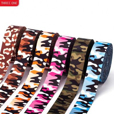 China High tenacity factory for 38mm50 printed leopard spotted polyester ribbon sash shoulder belt clothing camouflage patch for sale