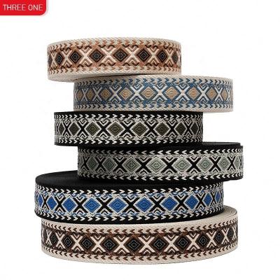 China Other 2022 hot sale 50mm polyester jacquard ribbon shoes hats suitcases jacquard belts shoulder straps clothing strap for sale