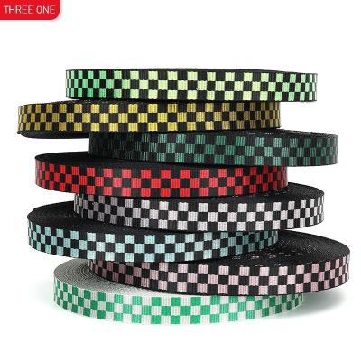 China High Tenacity Jacquard Webbing Bag Strap Shoe and Hat Strap Apparel Nylon Dog Leash 2022 New Hot Plaid Ribbon for sale