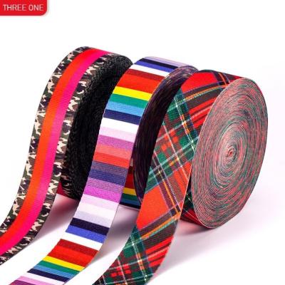 China Sustainable 50mm polyester thermal printing color ribbon clothing, luggage, ribbon backpacks, printed webbing ties custom printed webbing for sale