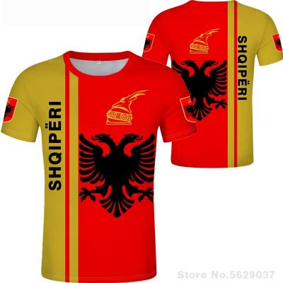 China Anti Shrink Albania Republic Logo Print Custom T-shirt Nation Flag By Yourself Wholesale Cheap T Shirt For Men Cool Hop Tee for sale