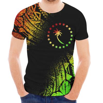 China QUICK DRY T Shirts For Men's Brown Coconut Tree Pattern Mens Stylish Polynesian Tribal Summer Mens Short Neck Fitted Shirts O Sleeve Shirts for sale