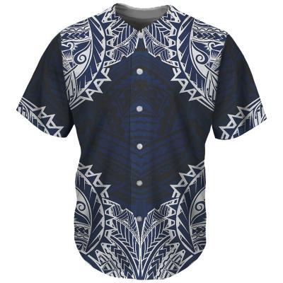 China Wholesale Breathable Polynesian Traditional Tribal Hawaiian Plumeria Summer Baseball Uniform New Arrivals Baseball Uniform Printing for sale