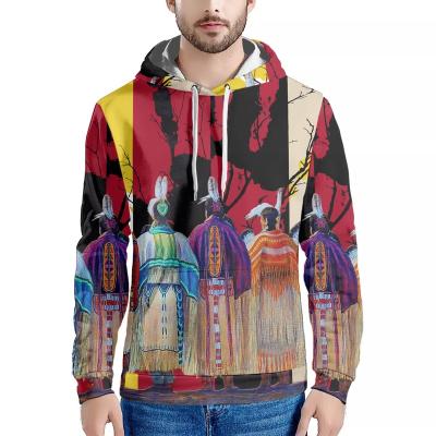 China Breathable Bohemian Native Designs And Yellow Native Hoodie Jumper Fashion Male Pocket Aztec Printing Native Hooded Sweatshirt Men for sale