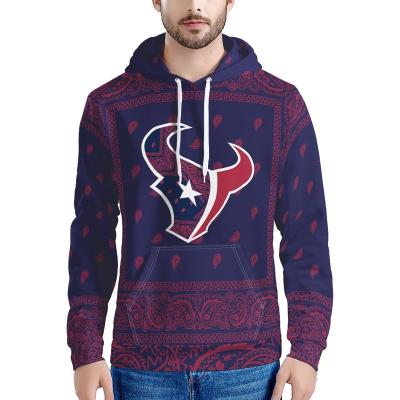 China Fashion Male Logo Rugby League NFLE Pullover Breathable Customized Casual Hoodie Male Hooded Sweatshirt HD Digital Bandana Men On Demand Print for sale