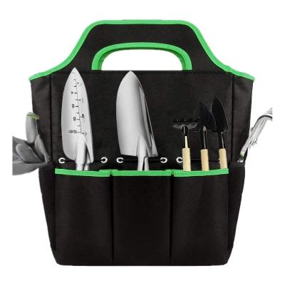 China Reusable DIY Tools Canvas Garden Tool Bag Kit Storage Bag With Multi Pockets for sale