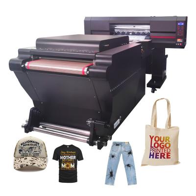 China Garment shops automatic T-shirt i3200 4 head dtf impresora printer 24 inch 60cm printing machine for small business with powder shaker for sale