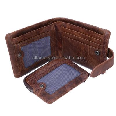 China Fashion Wallet Pakistan Wallets Gentlemen RFID Genuine Leather Money Safe Wallet With Removeable Card Holder for sale