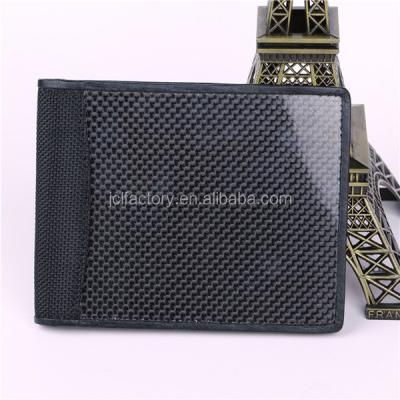 China RFID blocking protect carbon fiber wallet with genuine leather wallet for men for sale