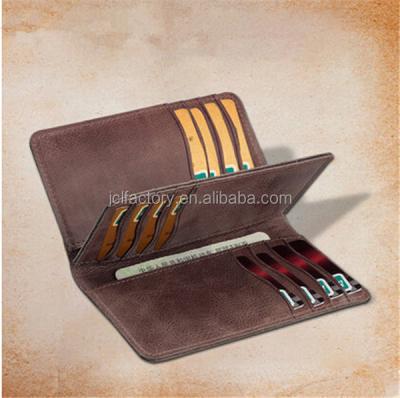 China RFID Blocking Protects Top Layer Genuine Leather Bulk Business Card Holders for sale