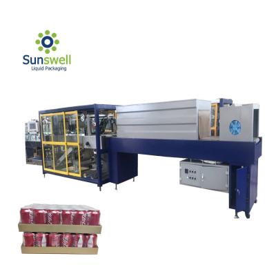 China Automatic Food Half Tray Shrink PE Cling Wrap Machine For Beverage Bottle/Box Liquid Packaging Machine for sale