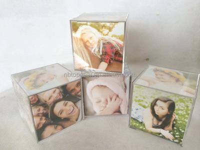 China Clear Plastic Photo Frame Insert 5 Photos Photo Cube Picture Cube / Plastic Acrylic Photo Frame for sale