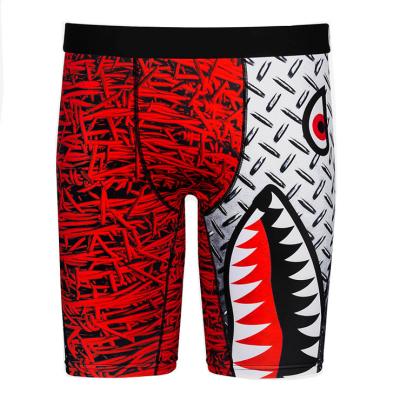 China Custom Breathable LOGO High Quality Printed Plus Size Men Briefs Quick Dry Sports Long Boxer Training Underwear For Men OEM for sale