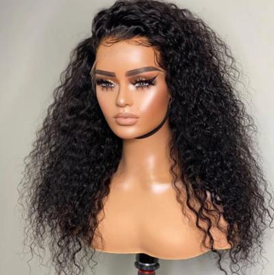 China Whosale 150% 180% Density Natural Wavy Curly Lace Frontal Swiss Virgin Human Hair Wigs HD Wave Full Lace Wigs For Black Women for sale