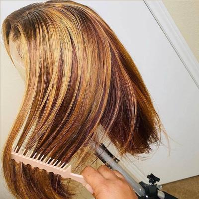 China Silky Straight Bob Wigs Brazilian Cuticle Aligned Hair Wig 150% 250% Closure Bob Wigs Human Lace Frontal 300% Full Wave Ombre Color Short Hair Wig for sale