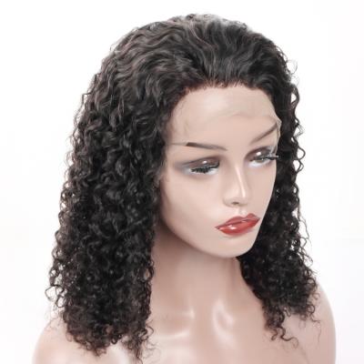 China 180% Density Raw Curly Kinky Curly Hair Wig Lace Front 13X4 Natural Color With Baby Hair Pre Plucked Glusless Wigs for sale