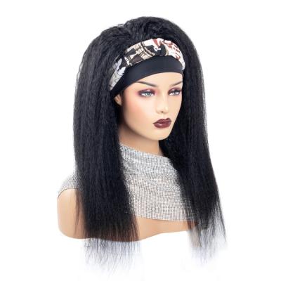 China Wholesale Price Promotion 180% Density Yaki Brazilian Straight Hair Wig Headband 100% September Wave Wig For Black Woman for sale