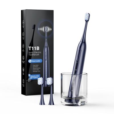 China Sonic Electric Toothbrush Manufacturer Rechargeable Adult Soft Bristle Aluminum Electric Toothbrush 1200mAh for sale