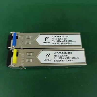 China FTTX YXfiber SFP 1310nm Transceiver Modules 155m 20km 1310nm/1550nm LC Bidirectional SC Fast Connector for sale