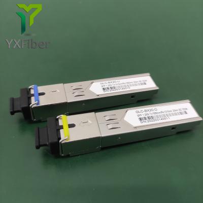 China FTTX Mini Gbic SC 1310nm 1550nm WDM BIDI SFP Module Optical Transceiver Compatible HP 1.25G 20km for sale