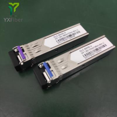 China FTTX 1.25G BIDI 1310nm/1490nm 40km LC Connector Transceiver SFP Optical Module GLC-BX40-U Compatible GLC-BX40-D for sale