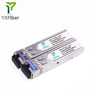 China FTTX 1.25G BIDI 20km 1310nm/1490nm LC/SC Connector SM SFP Module Transceiver GLC-BX-D GLC-BX-U for sale