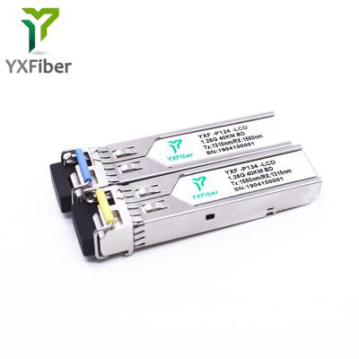 China FTTX 1.25G BIDI 40km 1310nm 1550nm LC Simplex WDM Module SC Connector SFP Optical Transceiver Price for sale